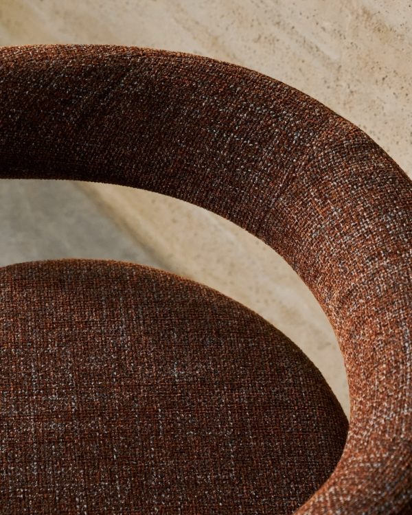 Granite Стул на 3 ножках из коричневого шенилла и массива ясеня в отделке орех — изображение 2