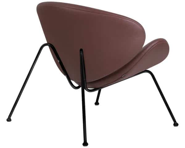 Кресло дизайнерское DOBRIN EMILY, коричневый винил YP5, черное основание — изображение 4