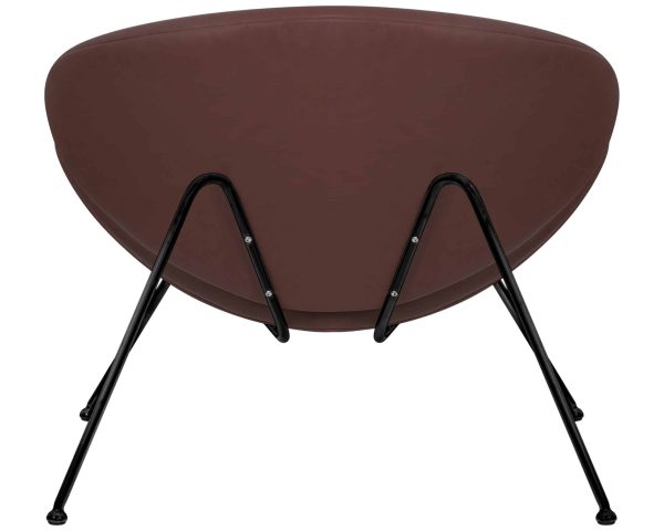 Кресло дизайнерское DOBRIN EMILY, коричневый винил YP5, черное основание — изображение 5