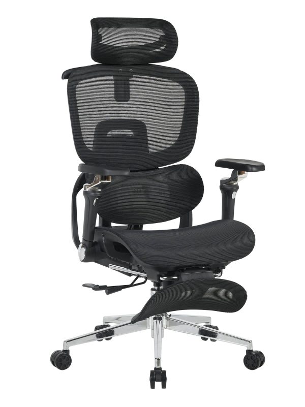 Кресло офисное TopChairs Prodigy с оттоманкой черный — изображение 2