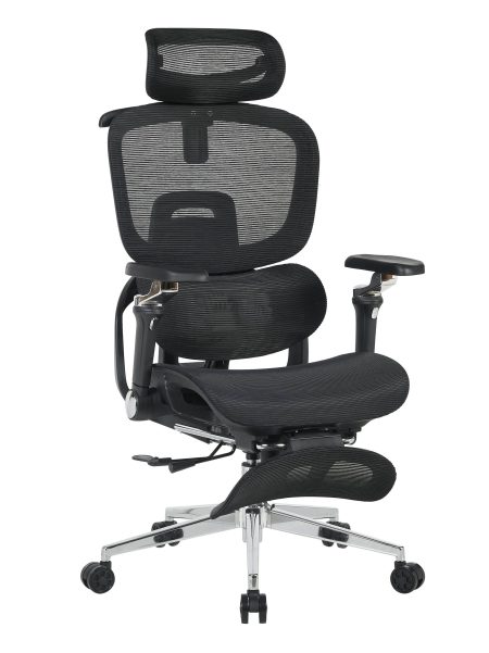 Кресло офисное TopChairs Prodigy с оттоманкой черный