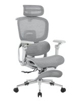 Кресло офисное TopChairs Prodigy с оттоманкой серый — изображение 2