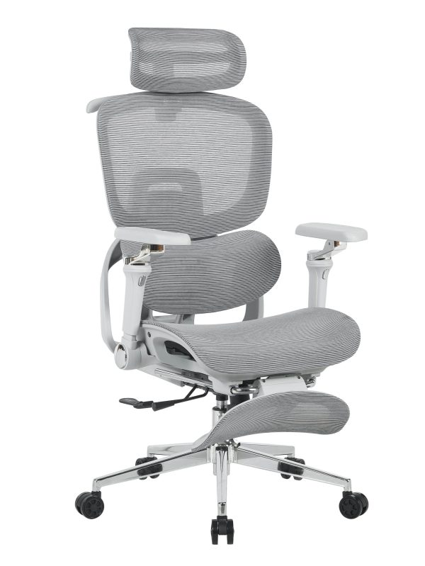 Кресло офисное TopChairs Prodigy с оттоманкой серый — изображение 2