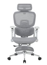 Кресло офисное TopChairs Prodigy с оттоманкой серый — изображение 3