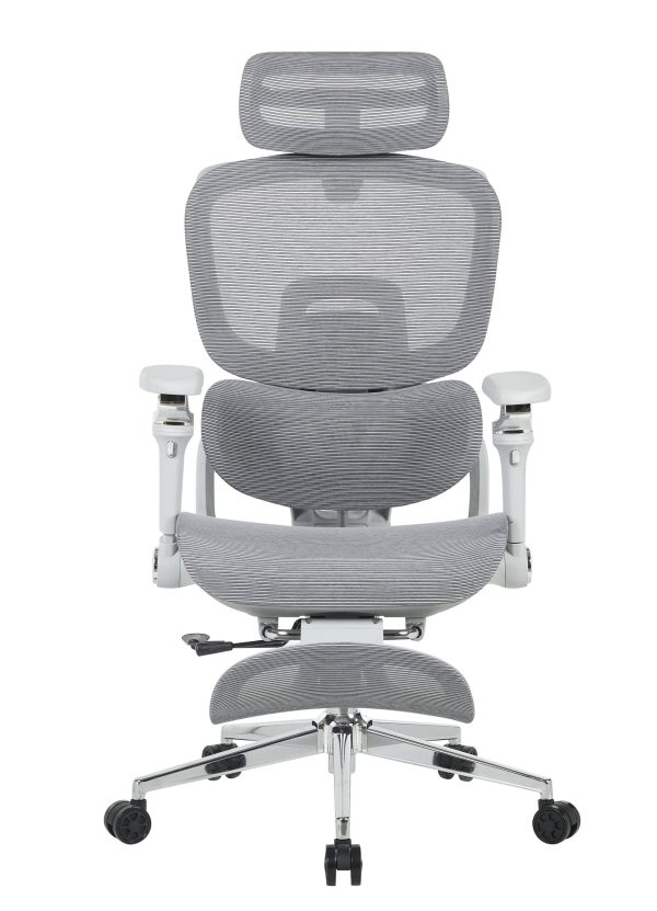 Кресло офисное TopChairs Prodigy с оттоманкой серый — изображение 3