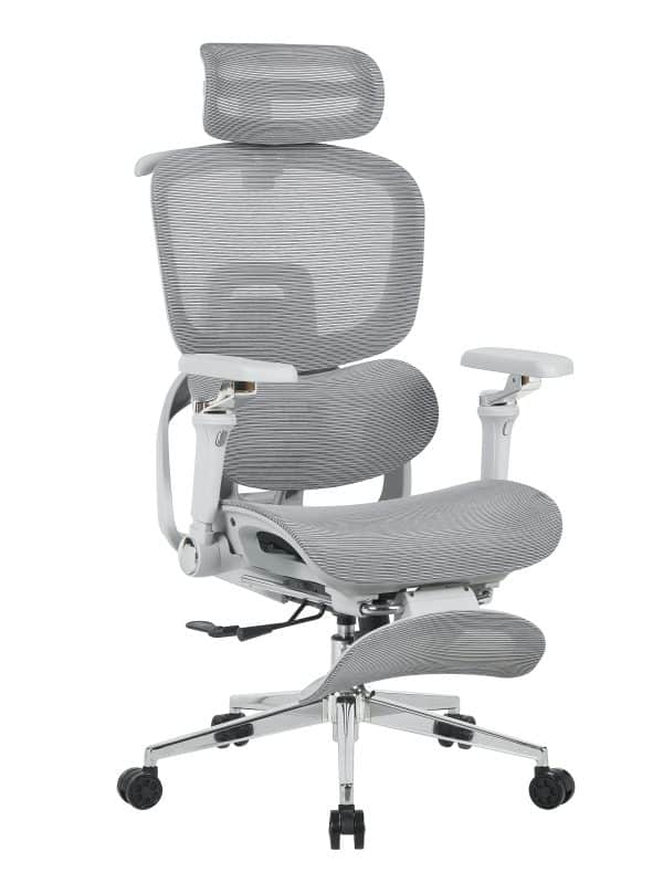 Кресло офисное TopChairs Prodigy с оттоманкой серый