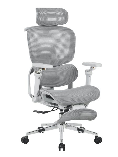 Кресло офисное TopChairs Prodigy с оттоманкой серый