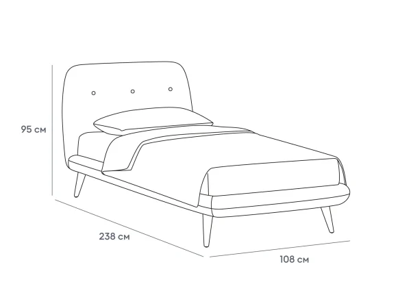 Кровать Loa 900 светло-серый — изображение 3