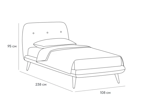 Кровать Loa 900 бежевый — изображение 3