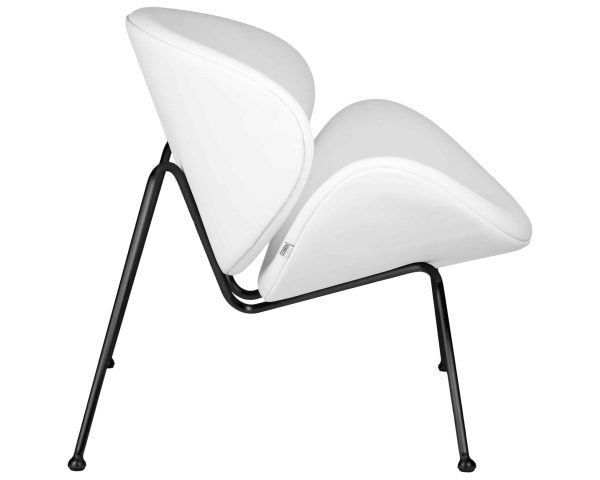 Набор 2 шт Кресло дизайнерское DOBRIN EMILY, белый винил YP17, черное основание — изображение 4