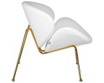 Набор 2 шт Кресло дизайнерское DOBRIN EMILY, белый винил YP17, золотое основание — изображение 4