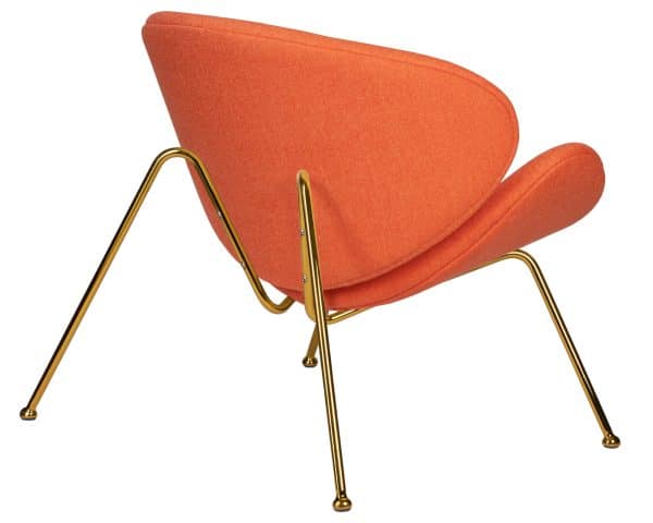 Набор 2 шт Кресло дизайнерское DOBRIN EMILY, оранжевая ткань AF, золотое основание — изображение 5