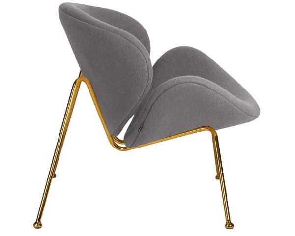 Набор 2 шт Кресло дизайнерское DOBRIN EMILY, серая ткань AF7, золотое основание — изображение 4
