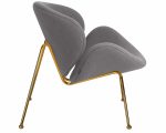 Набор 2 шт Кресло дизайнерское DOBRIN EMILY, серая ткань AF7, золотое основание — изображение 4