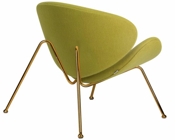 Набор 2 шт Кресло дизайнерское DOBRIN EMILY, светло-зеленая ткань AF3, золотое основание — изображение 5