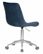 Набор 2 шт Кресло офисное DOBRIN DORA, синий велюр (1922-20), хромированная сталь — изображение 5