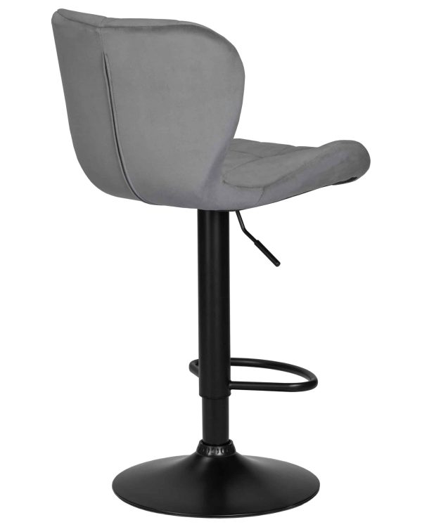 Набор 2 шт Стул барный DOBRIN BARNY BLACK, серый велюр (MJ9-75) — изображение 5