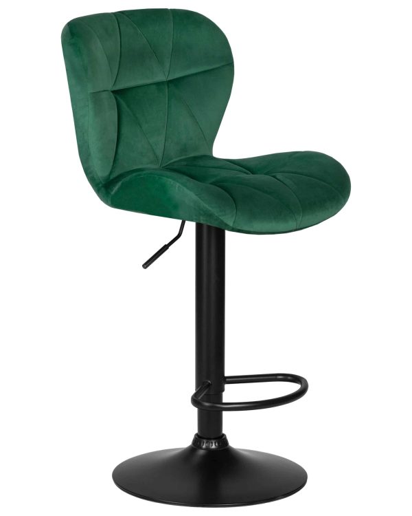 Набор 2 шт Стул барный DOBRIN BARNY BLACK, зеленый велюр (MJ9-88) — изображение 3
