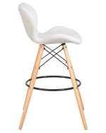 Набор 2 шт Стул барный DOBRIN BUTTERFLY BAR, ножки светлый бук, цвет белый — изображение 4