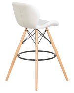 Набор 2 шт Стул барный DOBRIN BUTTERFLY BAR, ножки светлый бук, цвет белый — изображение 5