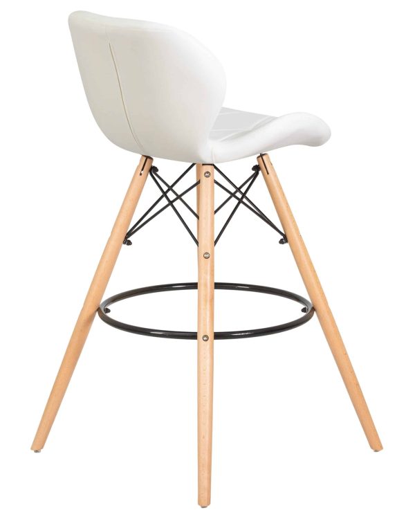 Набор 2 шт Стул барный DOBRIN BUTTERFLY BAR, ножки светлый бук, цвет белый — изображение 5
