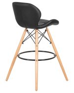 Набор 2 шт Стул барный DOBRIN BUTTERFLY BAR, ножки светлый бук, цвет чёрный — изображение 5