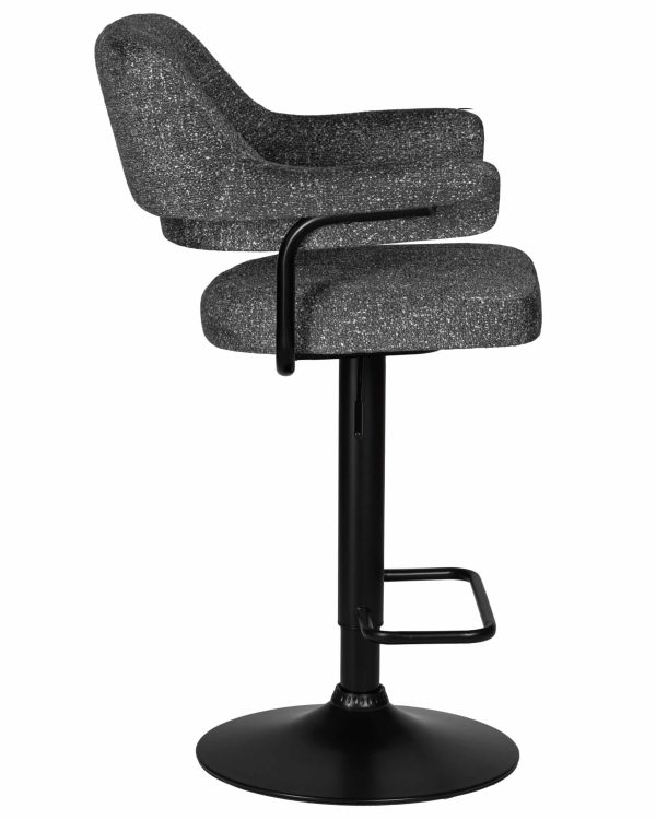 Набор 2 шт Стул барный DOBRIN CHARLY BLACK, серый твид (LEO11) — изображение 4