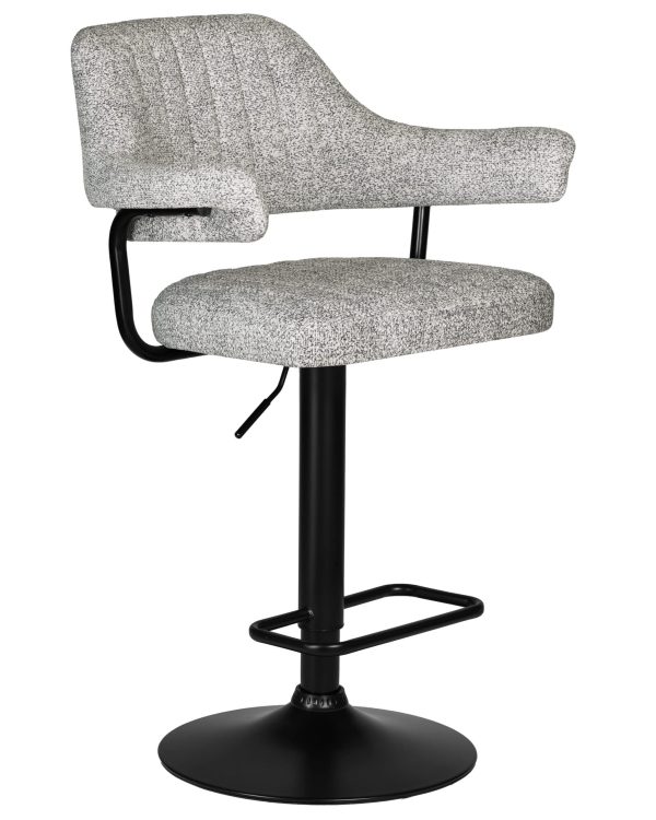 Набор 2 шт Стул барный DOBRIN CHARLY BLACK, светло-серый твид (LEO04) — изображение 3