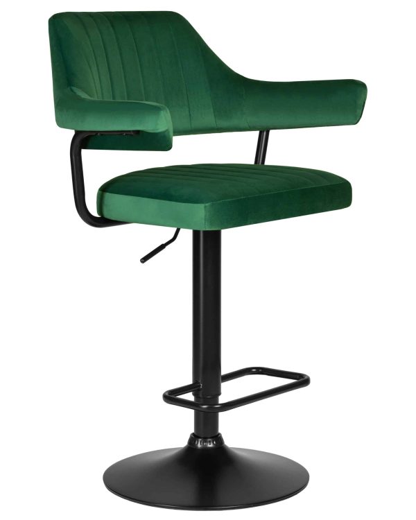 Набор 2 шт Стул барный DOBRIN CHARLY BLACK, зеленый велюр (MJ9-88) — изображение 3