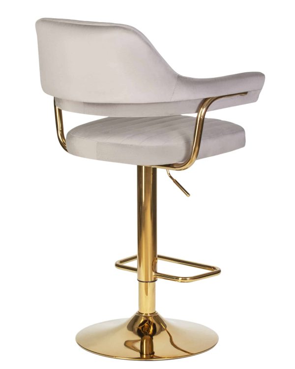 Набор 2 шт Стул барный DOBRIN CHARLY GOLD, серый велюр (MJ9-75) — изображение 5