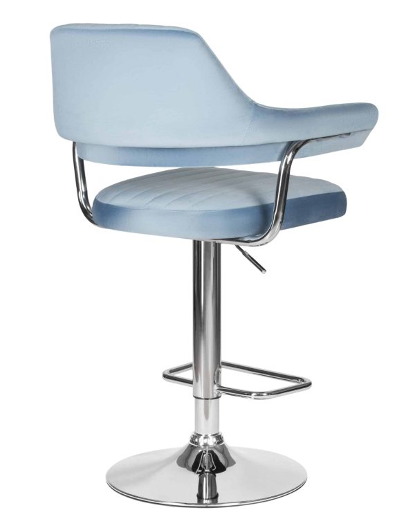 Набор 2 шт Стул барный DOBRIN CHARLY, пудрово-голубой велюр (MJ9-74) — изображение 5