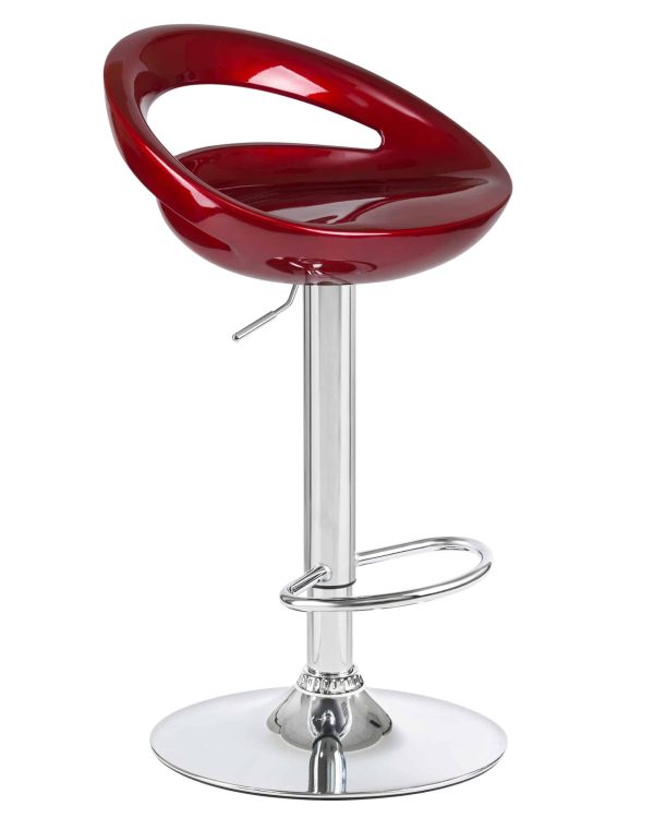 Набор 2 шт Стул барный DOBRIN DISCO, бордовый металлик — изображение 3