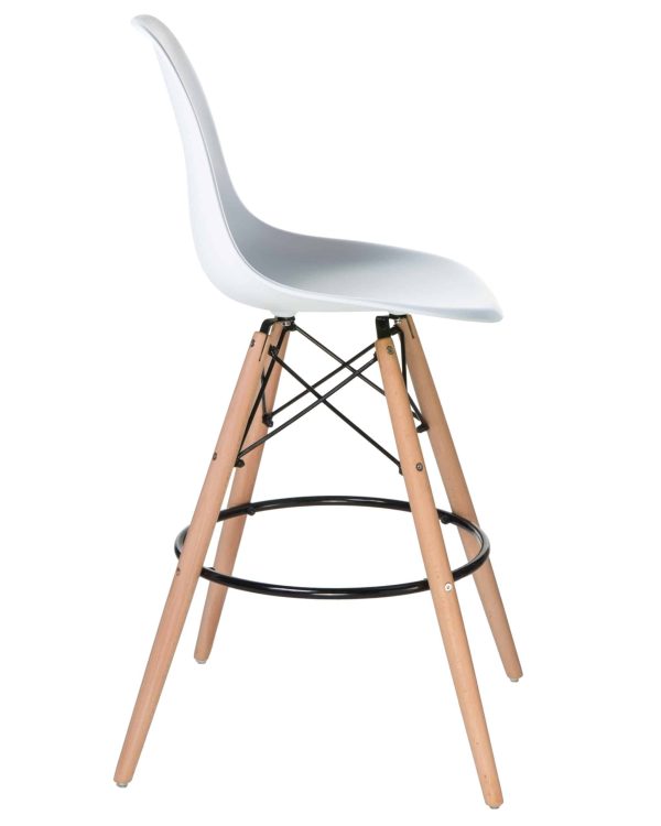 Набор 2 шт Стул барный DOBRIN DSW BAR, ножки светлый бук, цвет сиденья белый (W-02) — изображение 4