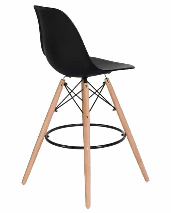 Набор 2 шт Стул барный DOBRIN DSW BAR, ножки светлый бук, цвет сиденья чёрный (B-03) — изображение 5