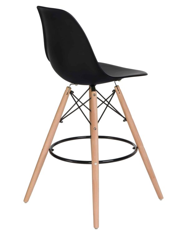 Набор 2 шт Стул барный DOBRIN DSW BAR, ножки светлый бук, цвет сиденья чёрный (B-03) — изображение 5