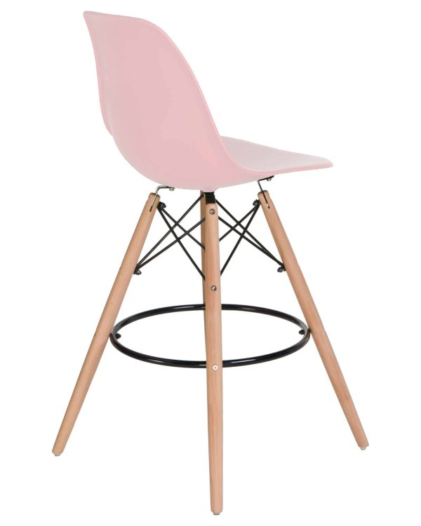 Набор 2 шт Стул барный DOBRIN DSW BAR, ножки светлый бук, цвет сиденья светло-розовый (PK-02) — изображение 5
