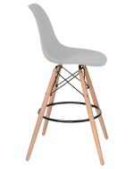 Набор 2 шт Стул барный DOBRIN DSW BAR, ножки светлый бук, цвет сиденья светло-серый (GR-01) — изображение 4