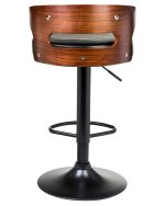 Набор 2 шт Стул барный DOBRIN FRED BLACK, коричневое дерево, чёрный — изображение 3