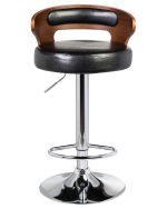 Набор 2 шт Стул барный DOBRIN FRED, коричневое дерево, чёрный — изображение 5