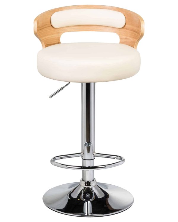 Набор 2 шт Стул барный DOBRIN FRED, натуральное дерево, кремовый — изображение 4