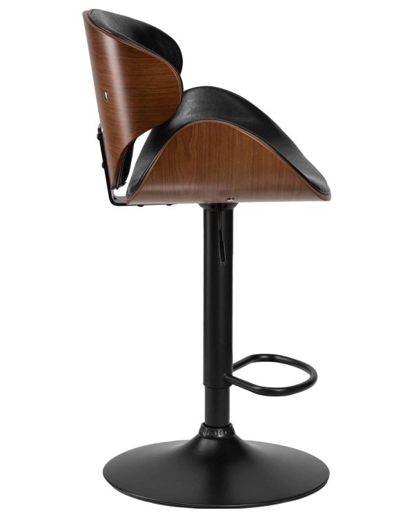 Набор 2 шт Стул барный DOBRIN KARTER BLACK, коричневый орех дерево (BWW), черный PU — изображение 4