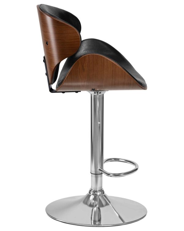 Набор 2 шт Стул барный DOBRIN KARTER, коричневое дерево, чёрный — изображение 4