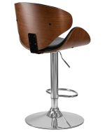 Набор 2 шт Стул барный DOBRIN KARTER, коричневое дерево, чёрный — изображение 5