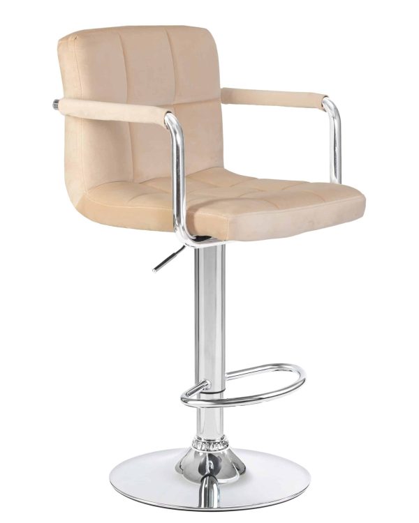 Набор 2 шт Стул барный DOBRIN KRUGER ARM, бежевый велюр (MJ9-10) — изображение 3