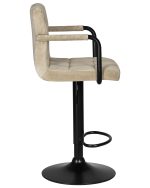 Набор 2 шт Стул барный DOBRIN KRUGER ARM BLACK, бежевый вельвет (LAR-E2041-04) — изображение 4