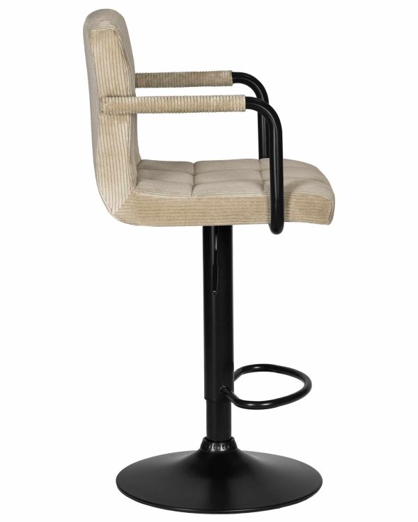 Набор 2 шт Стул барный DOBRIN KRUGER ARM BLACK, бежевый вельвет (LAR-E2041-04) — изображение 4