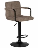 Набор 2 шт Стул барный DOBRIN KRUGER ARM BLACK, какао вельвет (LAR-E2041-05) — изображение 3