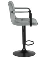 Набор 2 шт Стул барный DOBRIN KRUGER ARM BLACK, серый велюр (MJ9-75) — изображение 4