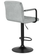 Набор 2 шт Стул барный DOBRIN KRUGER ARM BLACK, серый велюр (MJ9-75) — изображение 5