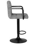 Набор 2 шт Стул барный DOBRIN KRUGER ARM BLACK, серый вельвет (LAR-E2041-25) — изображение 4